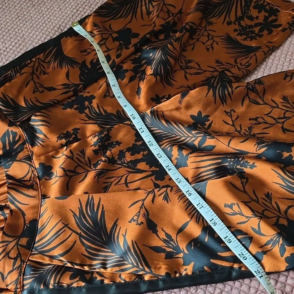 Future Collective Kahlana Barfield Brown Floral Black & Orange Women's Shorts - Picture 8 of 13